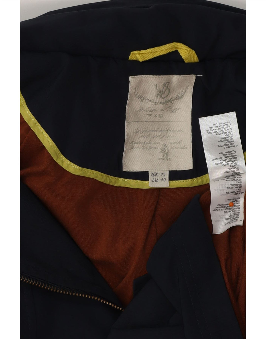 WHITE STUFF Parka con capucha para mujer UK 40 Mediano Azul marino Poliéster