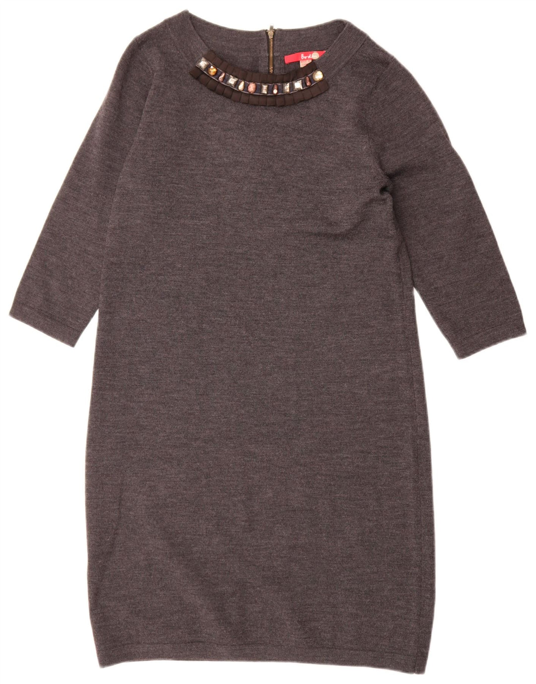 Vestido tipo jersey de manga 3/4 para mujer de Boden, talla 44, color gris medio