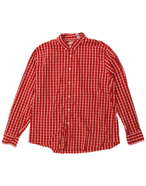 Dockers Camisa Hombre XL Cuadros Rojos Algodón