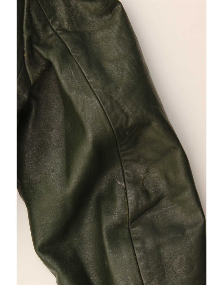 Chaqueta de cuero vintage para hombre IT 52 XL Caqui