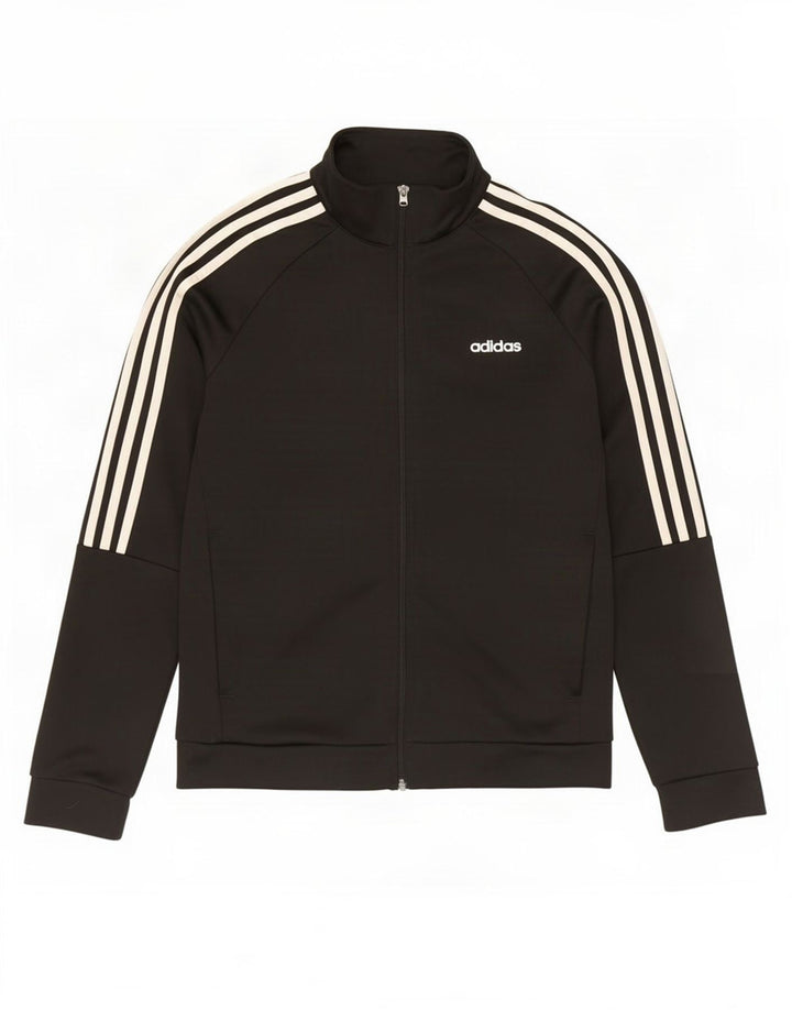 Adidas Mujer Chándal Top Chaqueta UK 12/14 Mediano Negro Poliéster