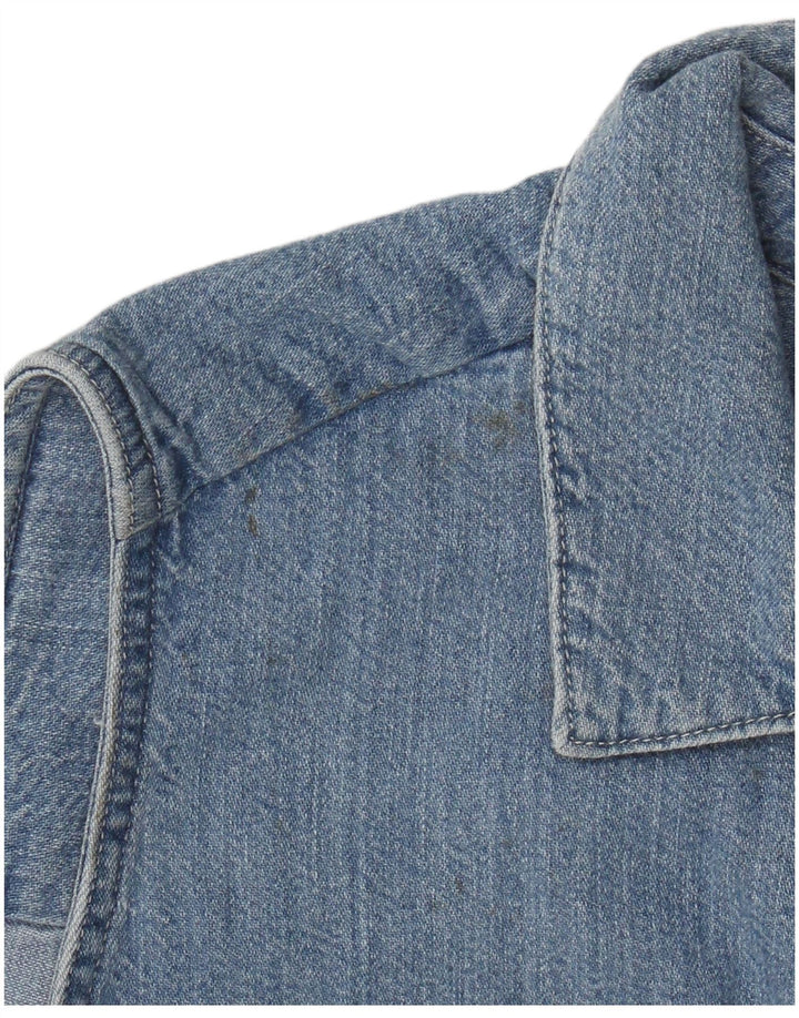 Levi's Camisa vaquera corta sin mangas para mujer UK 10 Small Blue Cotton