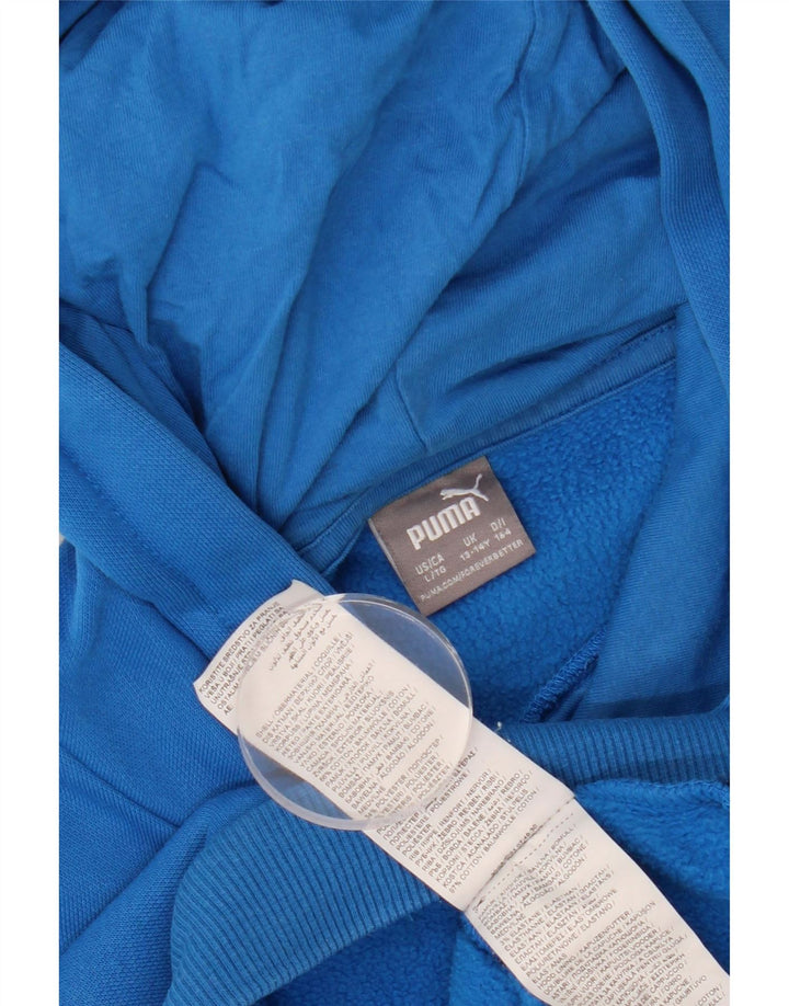 PUMA Sudadera con capucha gráfica para niñas 13-14 años Algodón azul