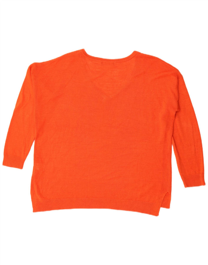 Marks & Spencer Jersey extragrande con cuello en V para mujer UK 44 Grande Naranja