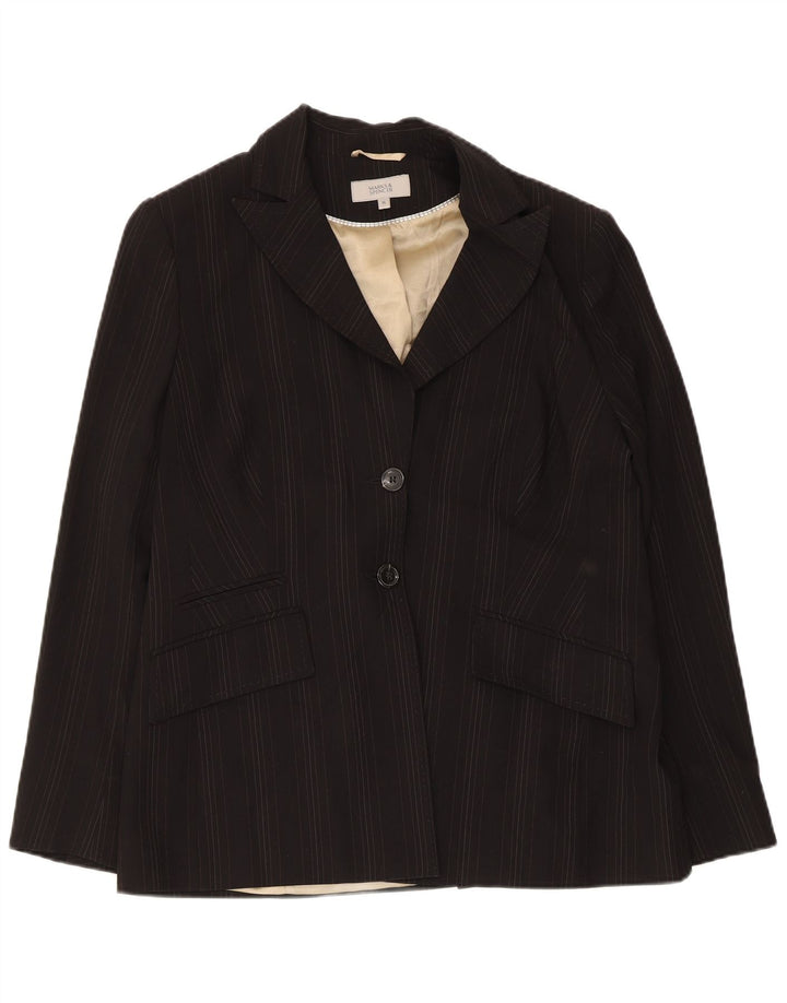 Marks & Spencer Chaqueta Blazer de 2 Botones para Mujer UK 46 Grande Rayas Negras