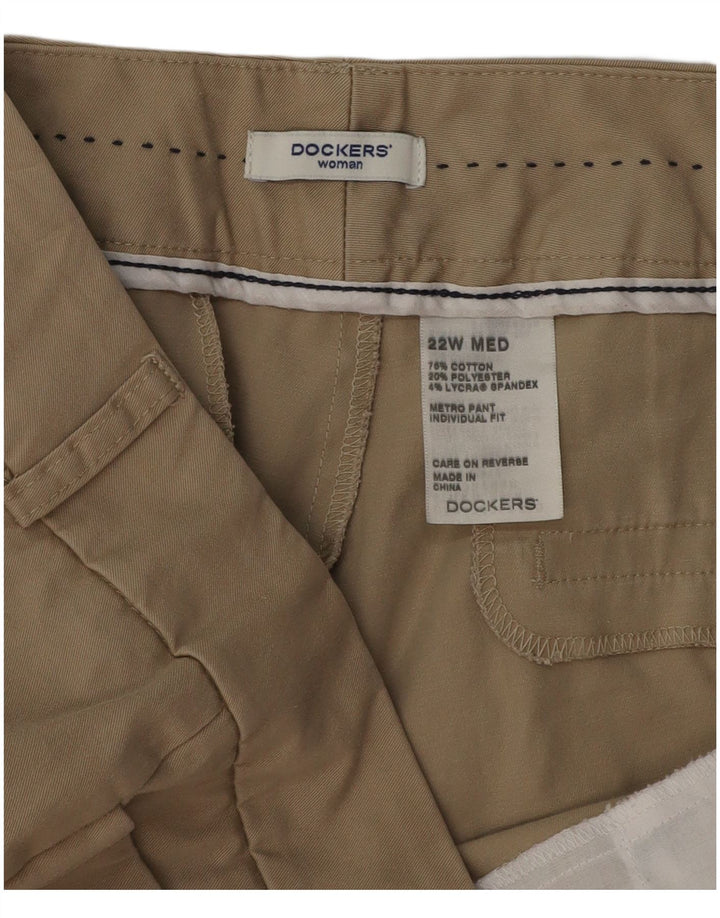 DOCKERS Pantalones casuales rectos para mujer US 22 3XL W42 L30 Algodón beige
