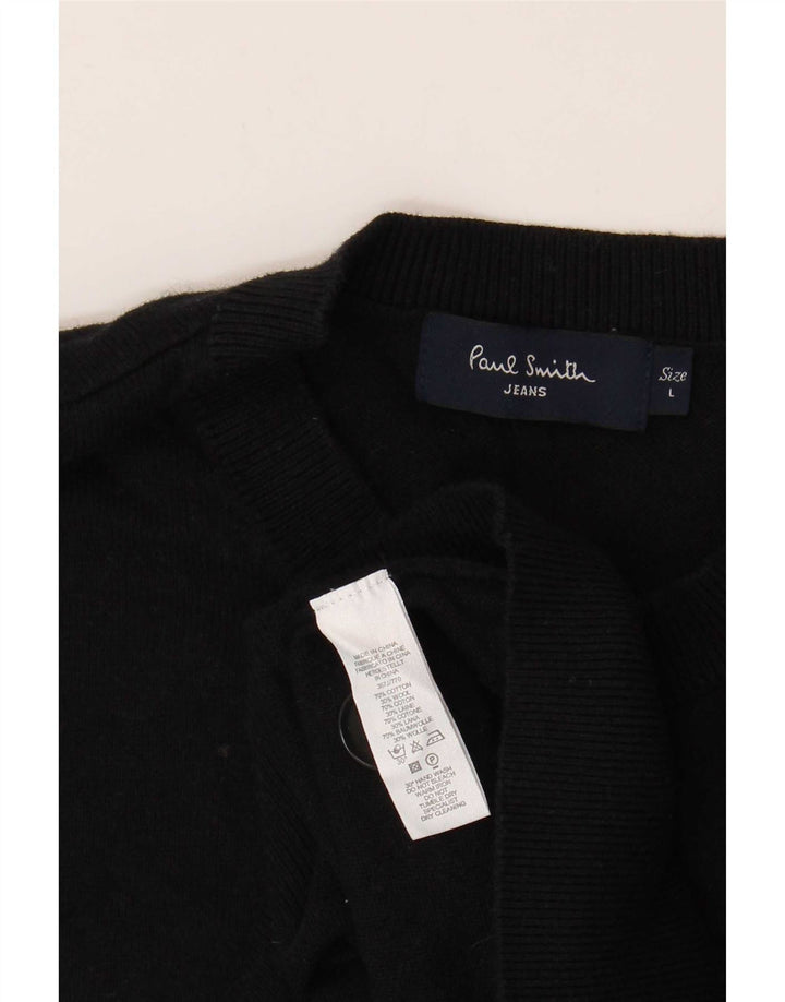 Paul Smith - Jersey de cuello redondo para hombre, talla grande, algodón negro