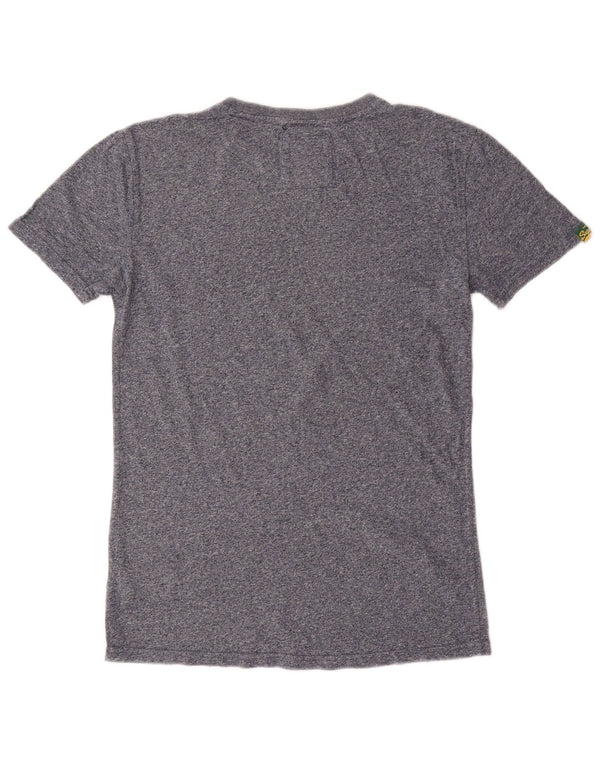 SUPERDRY Camiseta gráfica para hombre Top pequeño de algodón moteado azul