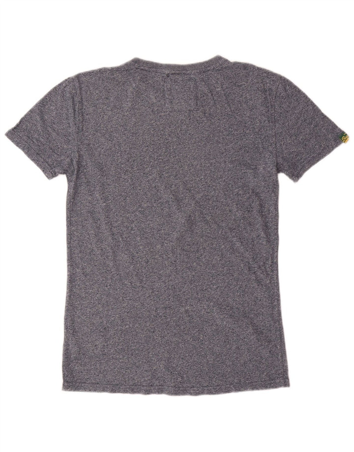 SUPERDRY Camiseta gráfica para hombre Top pequeño de algodón moteado azul