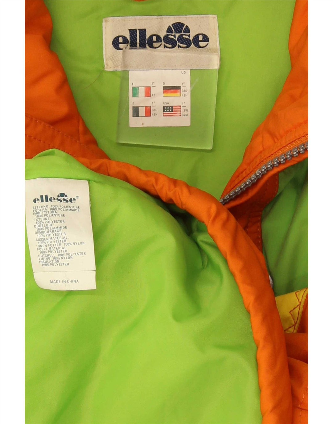 Chaqueta de esquí extragrande con capucha para mujer Ellesse IT 42 Medium Orange Colourblock
