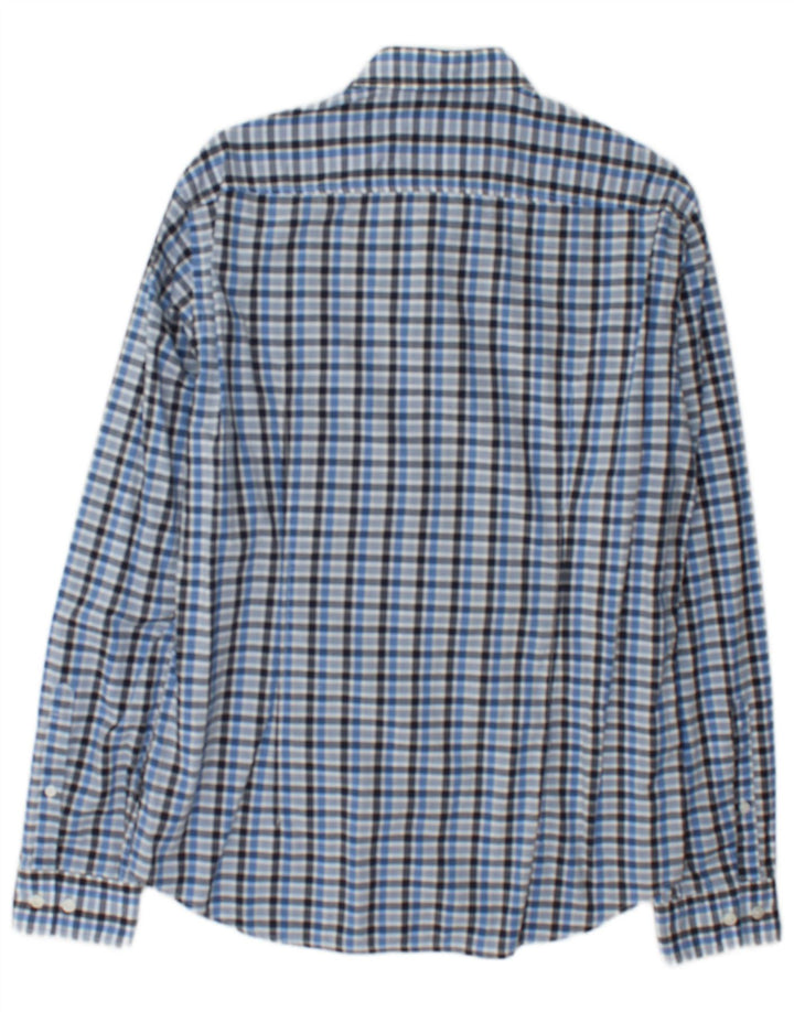 Camisa Hugo Boss Hombre Algodón Cuadros Azul Medio