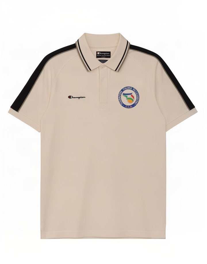 Champion Polo Para Hombre Grande Blanco Colorblock
