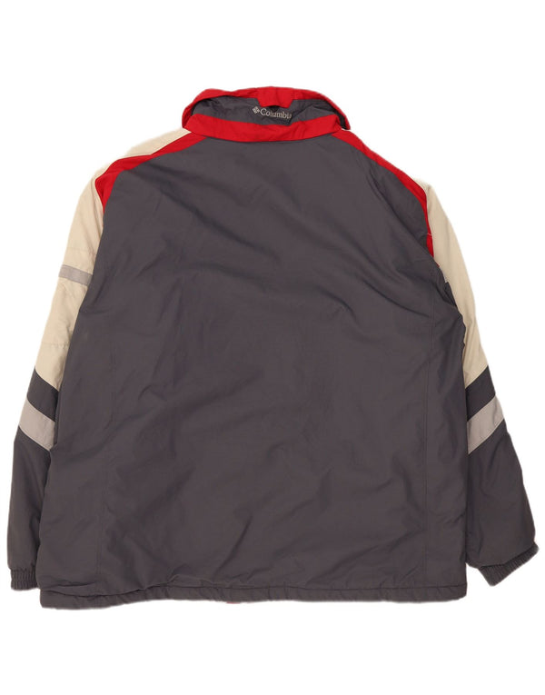 Columbia Chaqueta cortavientos para hombre UK 44 2XL Nylon color block gris
