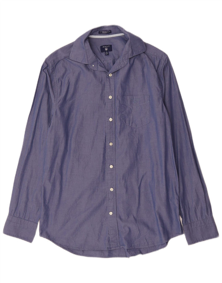 Gant Camisa Regular Fit para Hombre Talla 39/40 15 3/4 Algodón Azul Medio