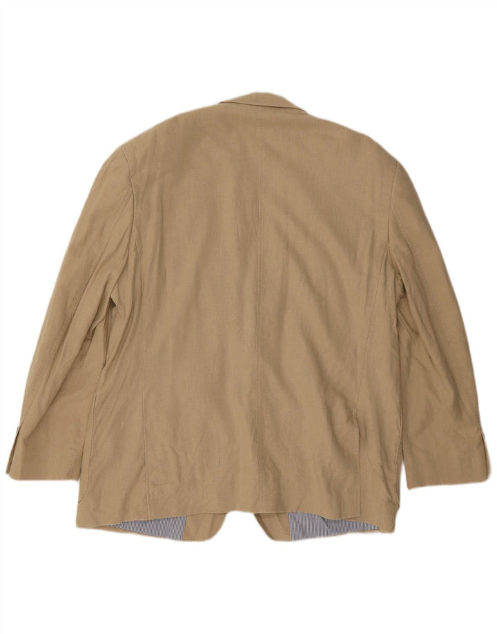 Marks & Spencer Chaqueta tipo blazer de 2 botones para hombre UK 40 Large Beige Linen