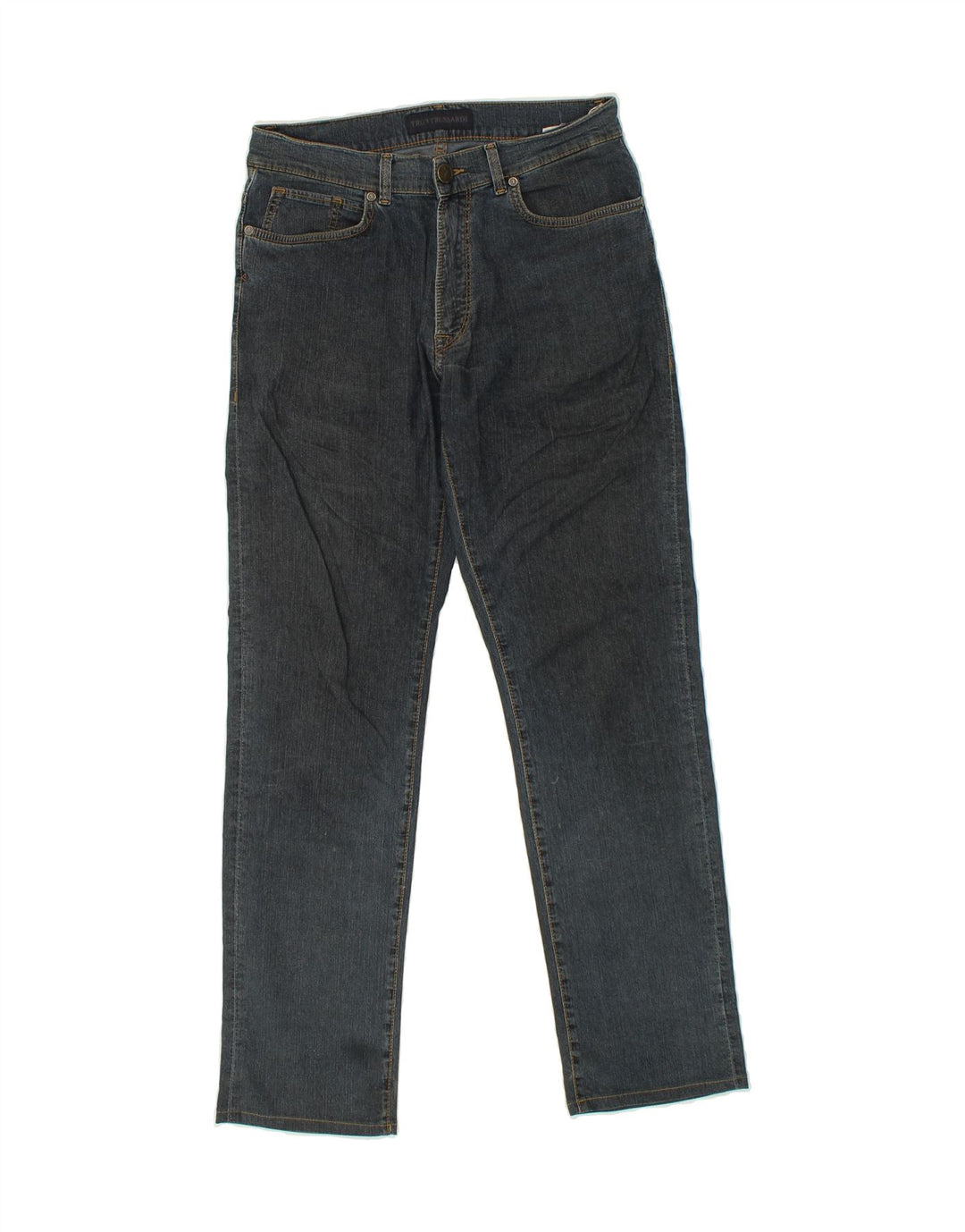TRUSSARDI Womens Straight Jeans W32 L32 Navy Blue Cotton Vintage Trussardi and Second-Hand Trussardi from Messina Hembry 