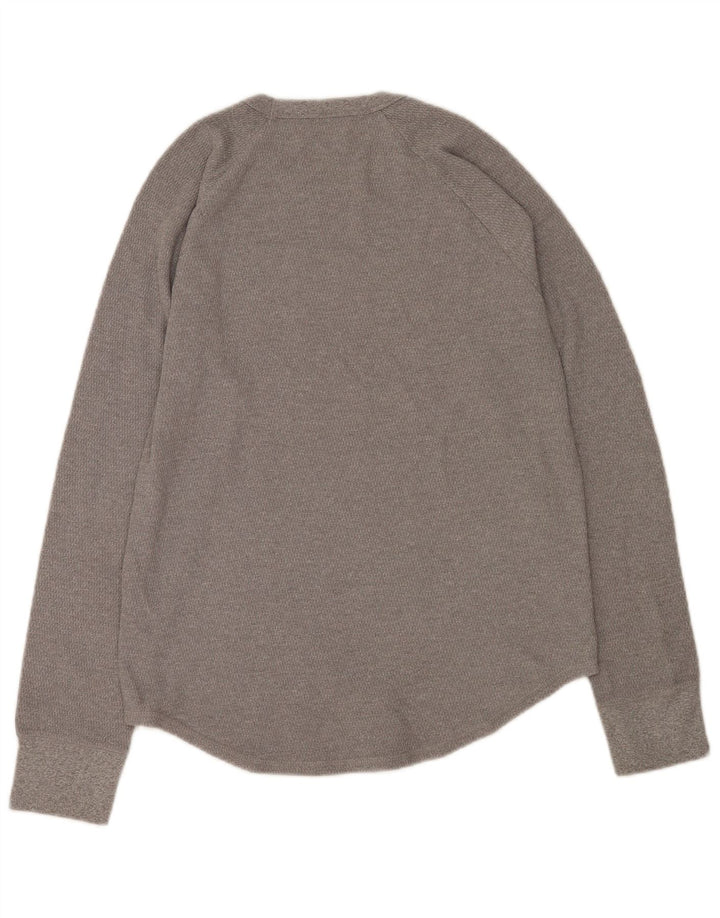 Hollister Hombre Graphic Top Manga Larga Algodón Gris Medio