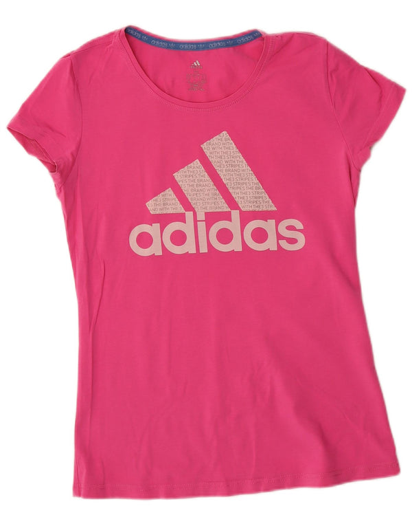 Adidas Mujer Climalite Graphic Camiseta Top UK 12 Mediano Rosa