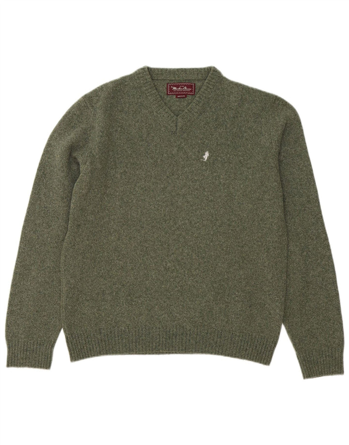MARLBORO CLASSICS Jersey con cuello en V para hombre Verde medio