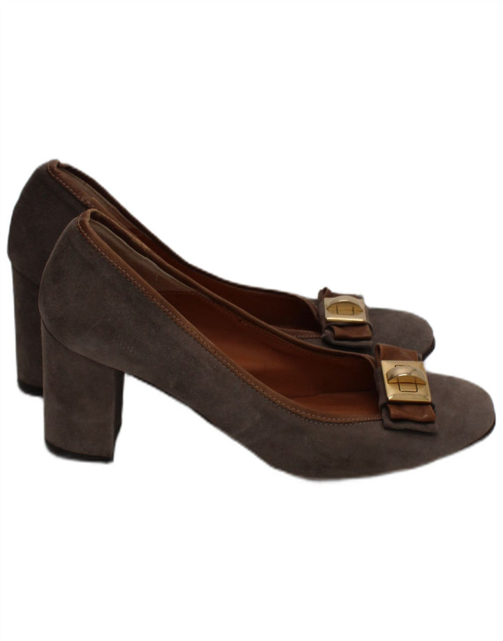 Napoleoni - Tacones de ante para mujer, talla 5, piel gris