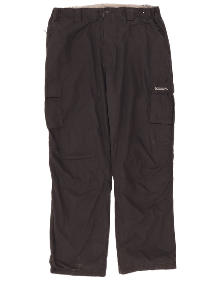 MOUNTAIN WAREHOUSE Pantalón cargo recto para hombre W38 L32 Poliéster negro