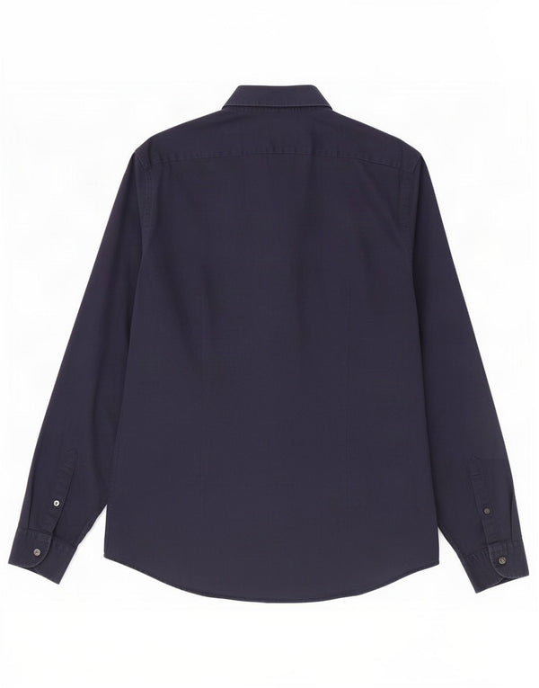 Reiss Mens Slim Fit Shirt XL Navy Blue