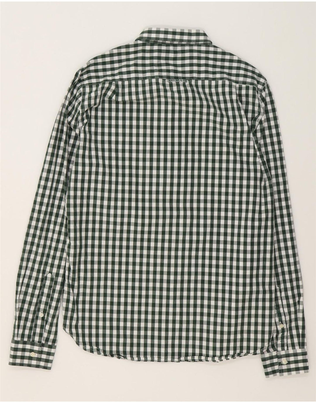 SUPERDRY Camisa Hombre XL Algodón Vichy Verde