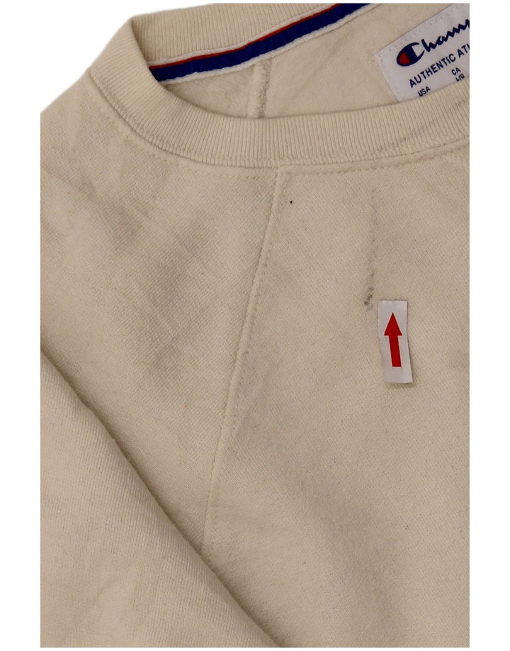 CHAMPION Sudadera con capucha para hombre Jumper Large Off White Poliéster