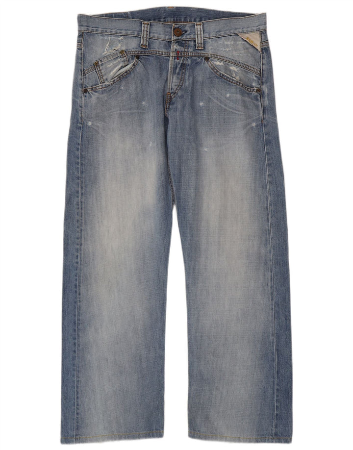 Replay Vaqueros rectos desgastados para hombre W34 L30 Algodón azul