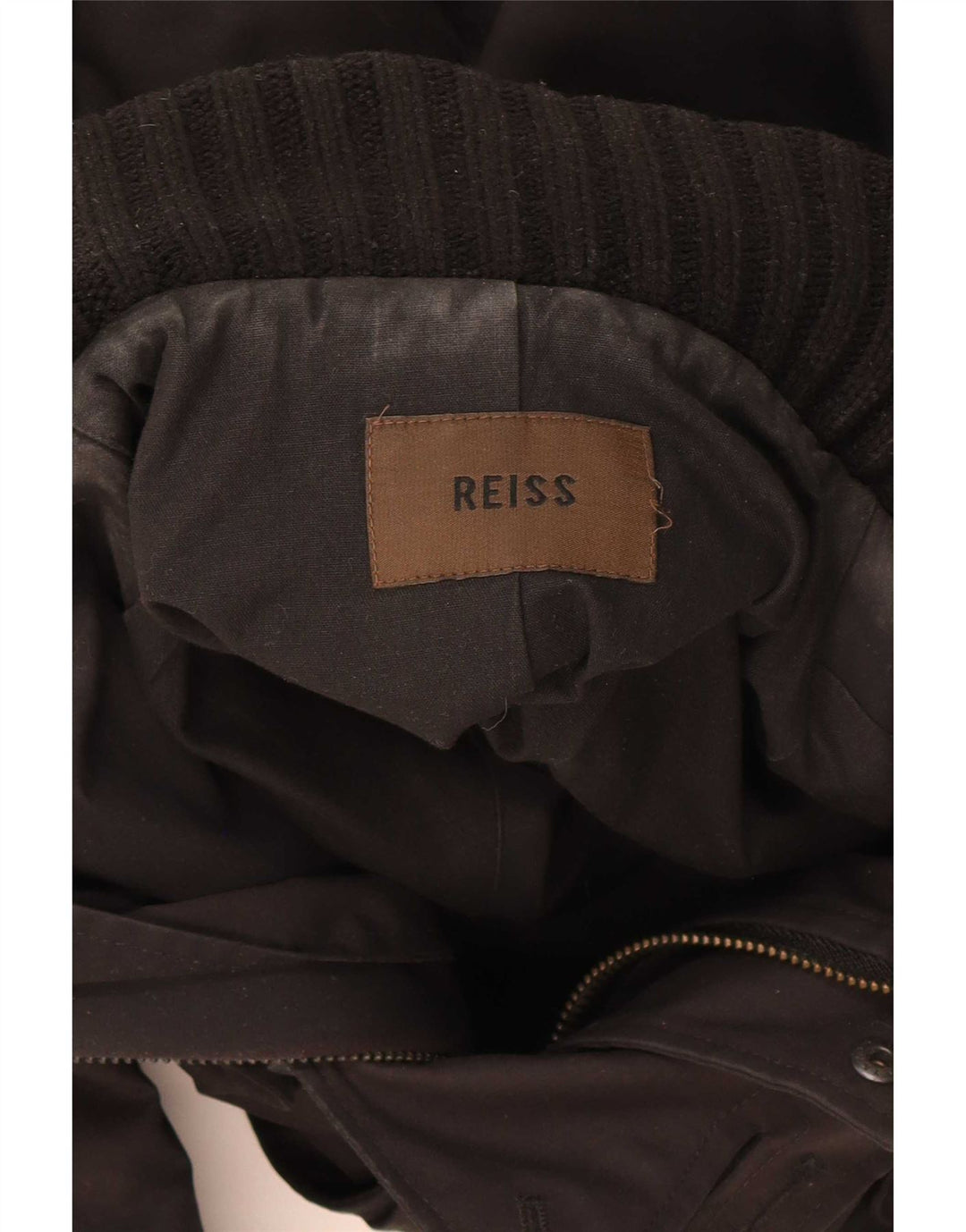 Chaqueta cortavientos con capucha Reiss para hombre UK 36 Small Poliéster negro