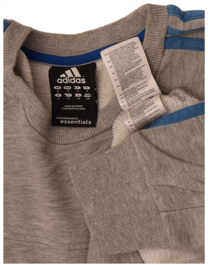 Adidas Hombre Sudadera Jumper Small Gris Moteado Algodón