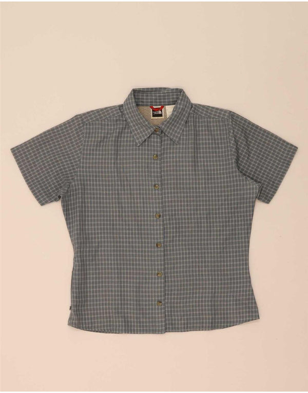The North Face Camisa de manga corta para mujer UK 44 Poliéster a cuadros gris medio
