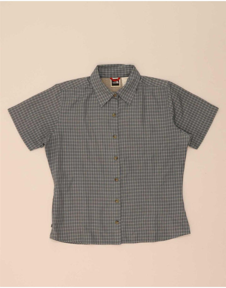 The North Face Camisa de manga corta para mujer UK 44 Poliéster a cuadros gris medio