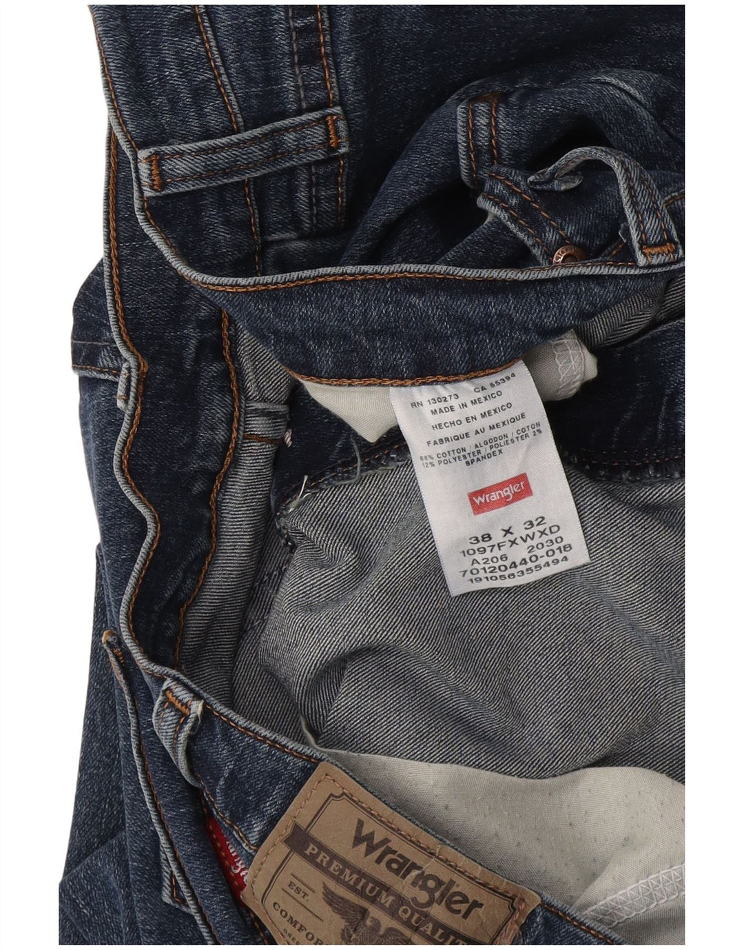 Vaqueros Wrangler Hombre Rectos W38 L32 Algodón Azul
