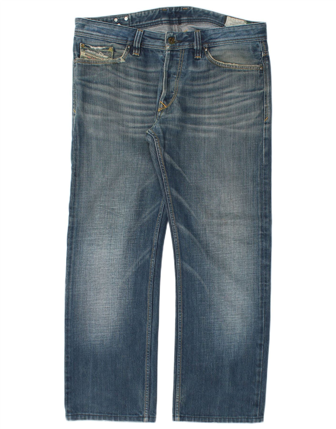 Diesel Vaqueros Rectos Hombre W33 L28 Algodón Azul