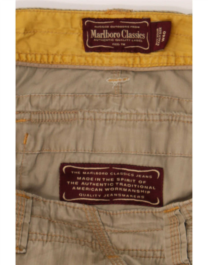 Marlboro Classics Pantalones cortos cargo de ajuste regular para hombre W40 XL Algodón caqui