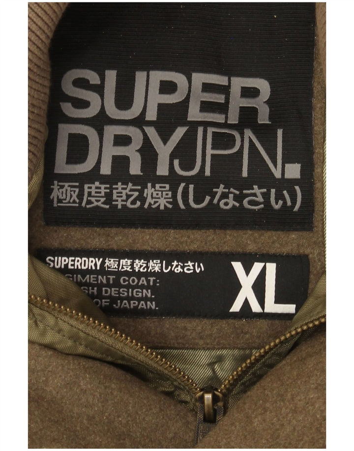 Superdry Abrigo cortavientos militar para hombre UK 42 XL Lana caqui