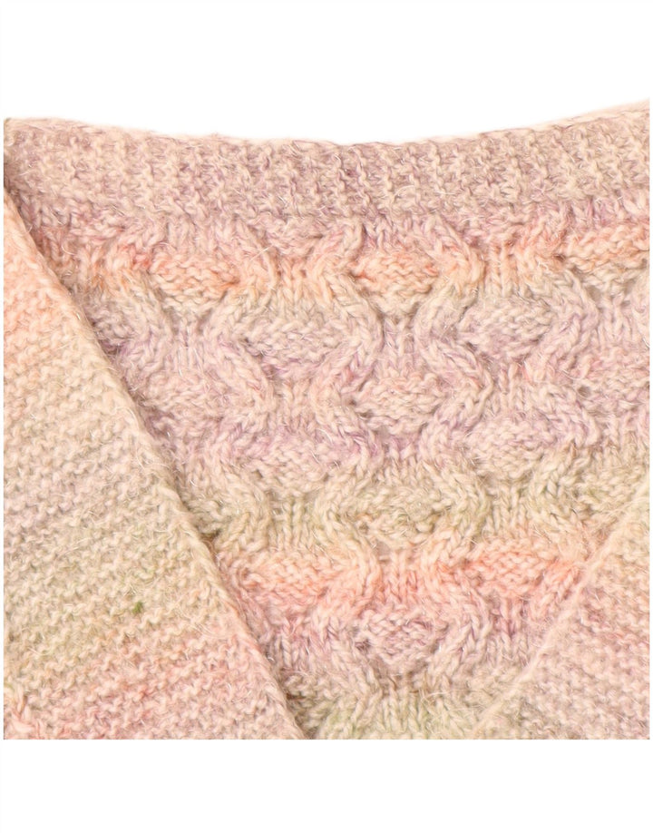 VINTAGE Chaleco de mujer Camiseta sin mangas Reino Unido 16 Rayas rosas grandes