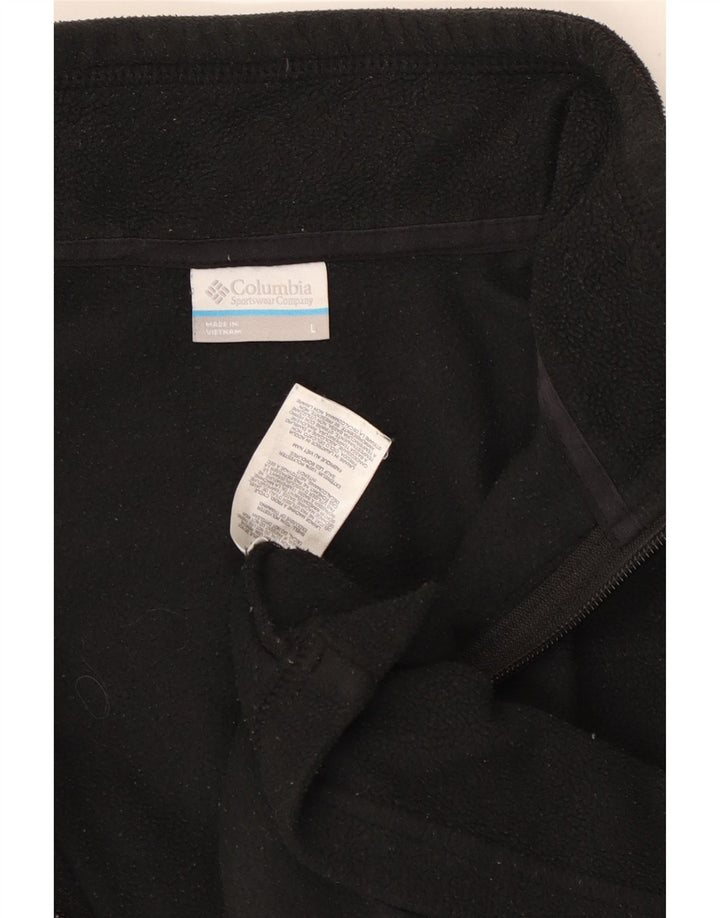Columbia - Jersey de forro polar con cuello y cremallera para hombre, talla grande, poliéster negro