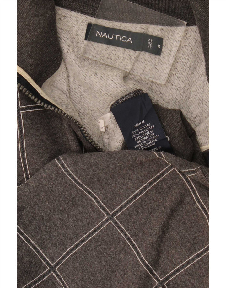 Nautica Sudadera Con Cremallera Y Cuello Para Hombre Jersey De Algodón A Cuadros Gris Medio