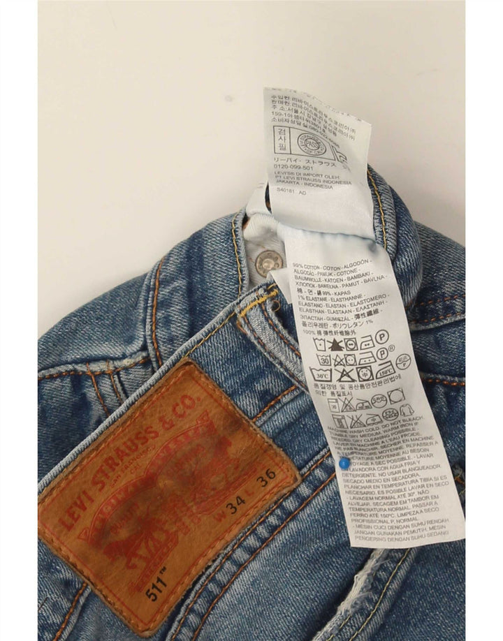 Levi's Hombre 511 Slim Jeans W34 L36 Algodón Azul