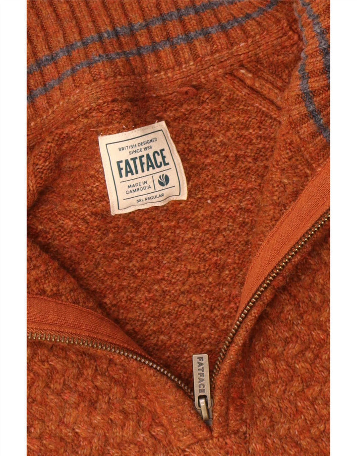 Suéter tipo jersey con cuello y cremallera para hombre de Fat Face 3XL Marrón Chevron
