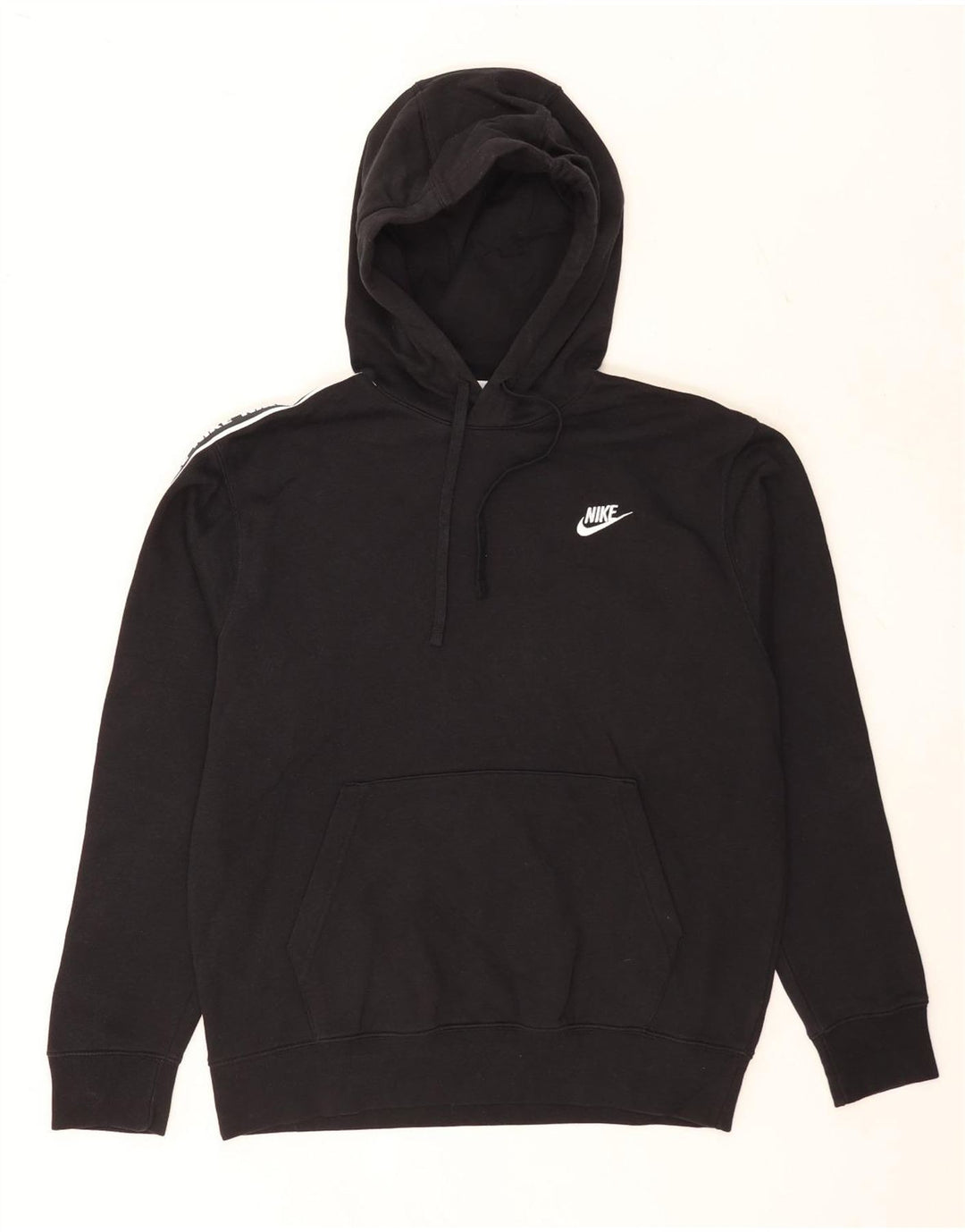 Nike Sudadera con capucha gráfica para hombre, jersey de algodón negro mediano