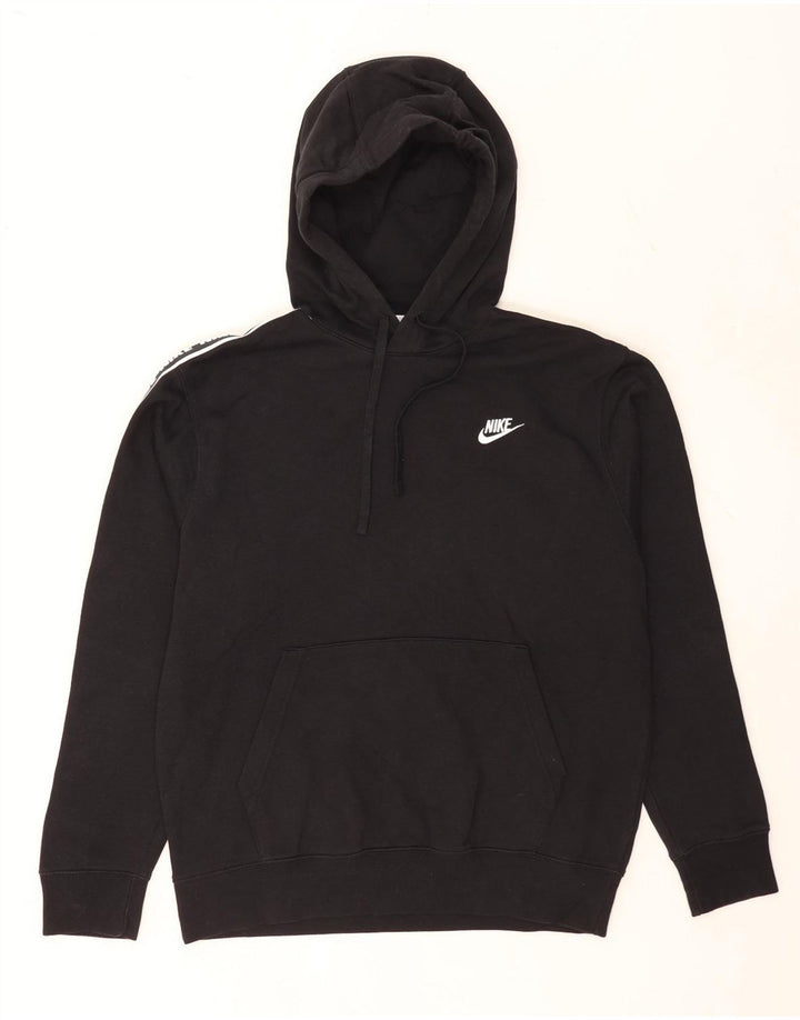 Nike Sudadera con capucha gráfica para hombre, jersey de algodón negro mediano