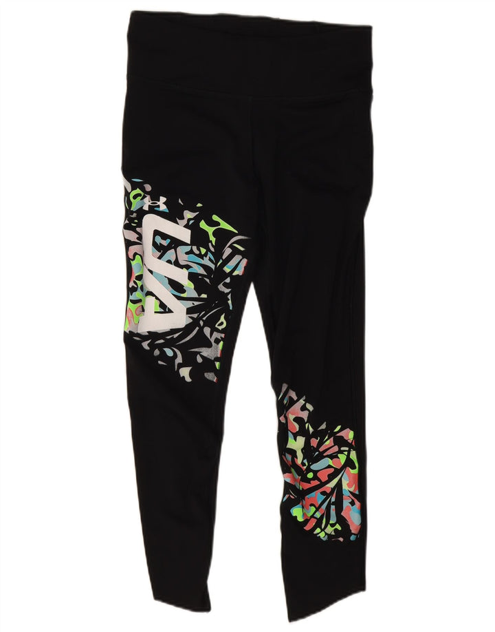 Under Armour Leggings con estampado abstracto Heat Gear para mujer, talla M, color negro