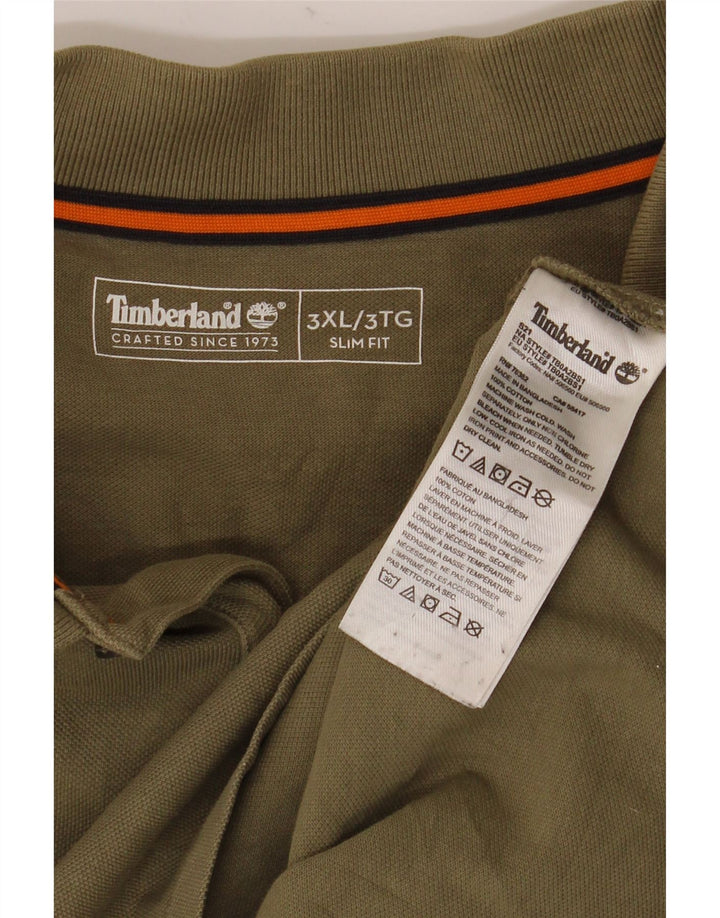 TIMBERLAND Polo Slim Fit para Hombre 3XL Algodón Caqui