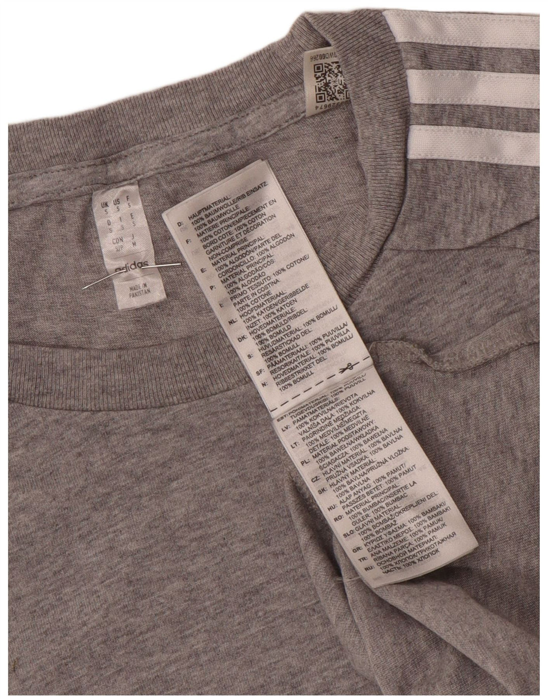 Adidas - Camiseta para hombre, talla pequeña, algodón moteado gris