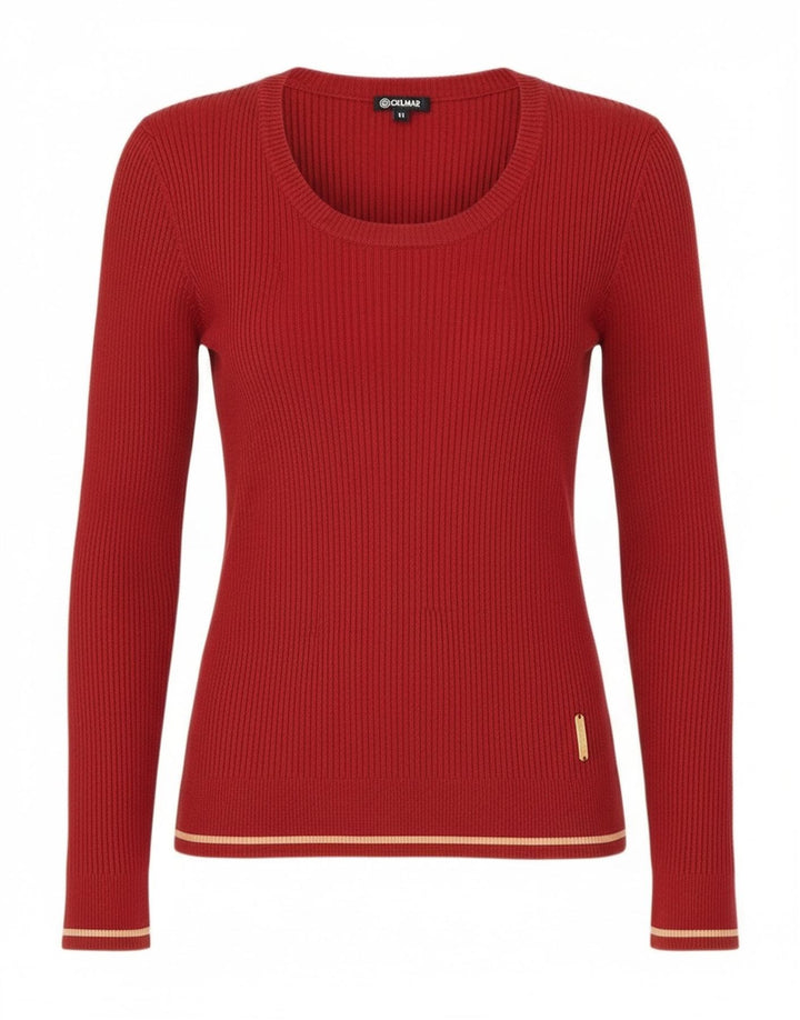 Colmar - Jersey para mujer con cuello barco, talla 40, color rojo medio