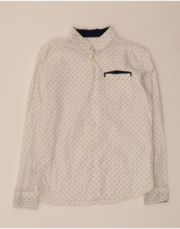 Benetton Camisa Niño 11-12 Años 2XL Algodón Lunares Blanco