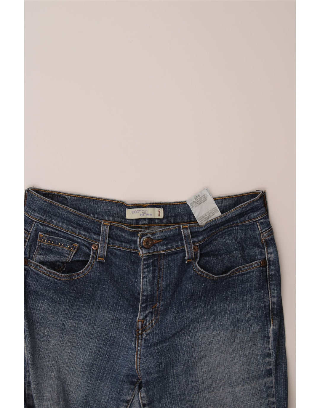 LEVI'S Womens 515 Bootcut Jeans US 8 Medium W29 L33 Navy Blue Cotton Vintage Levi's and Second-Hand Levi's from Messina Hembry 